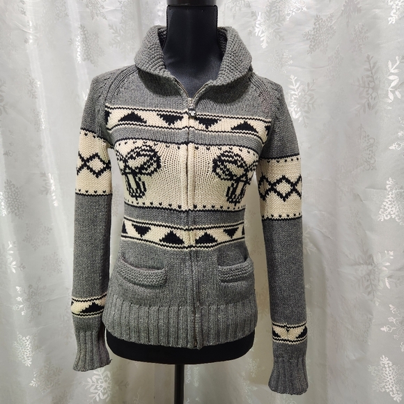 Aritzia TNA 'What I Love' Lambswool Shawl Neck Sweater Full-Zip Cardigan (S) - Picture 16 of 16